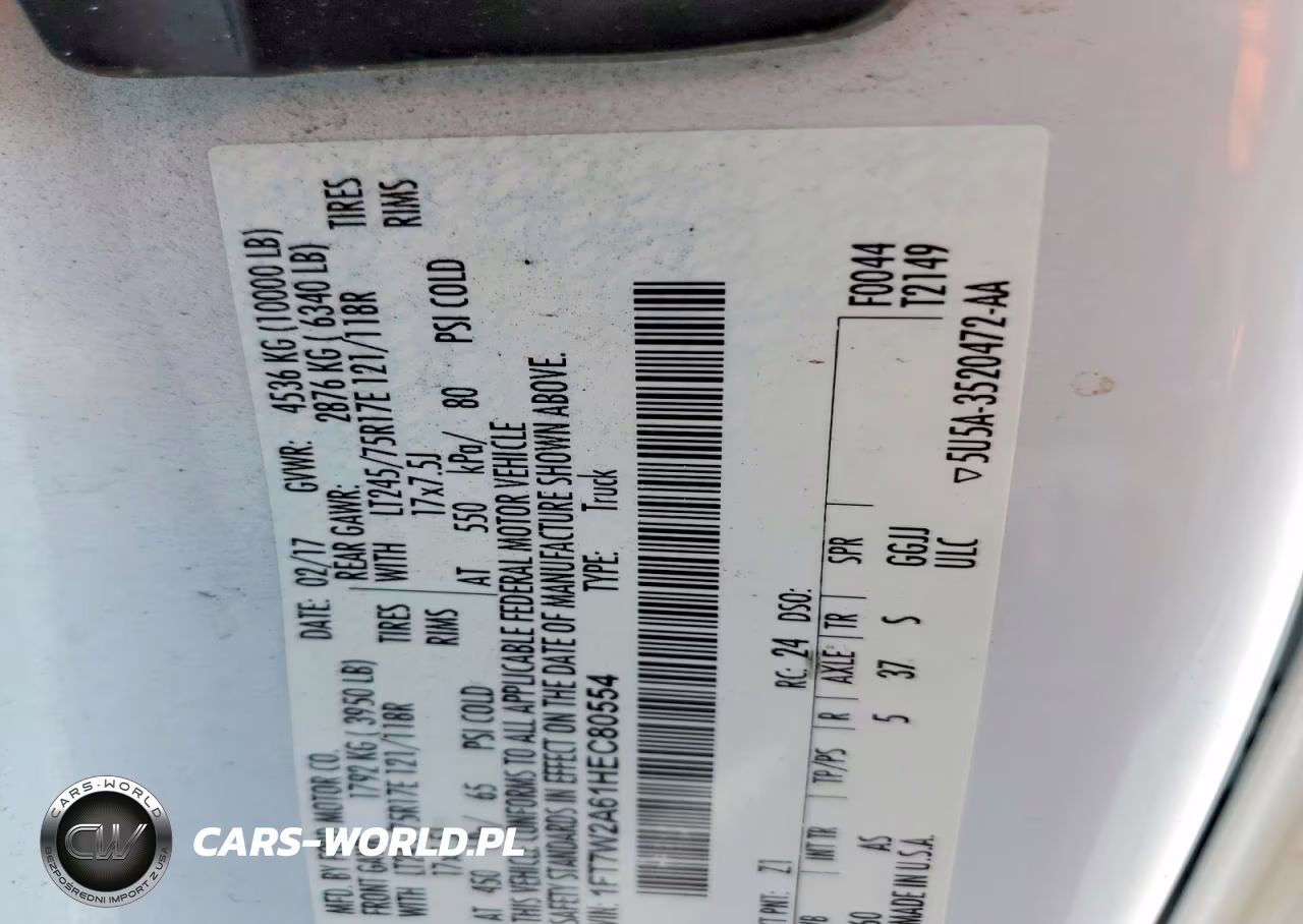 2017 Ford F250 Super Duty VIN:1FT7W2A61HEC80554 - 13