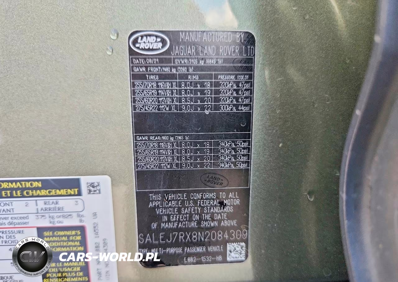 2022 Land Rover Defender 110 S VIN:SALEJ7RX8N2084309 - 13