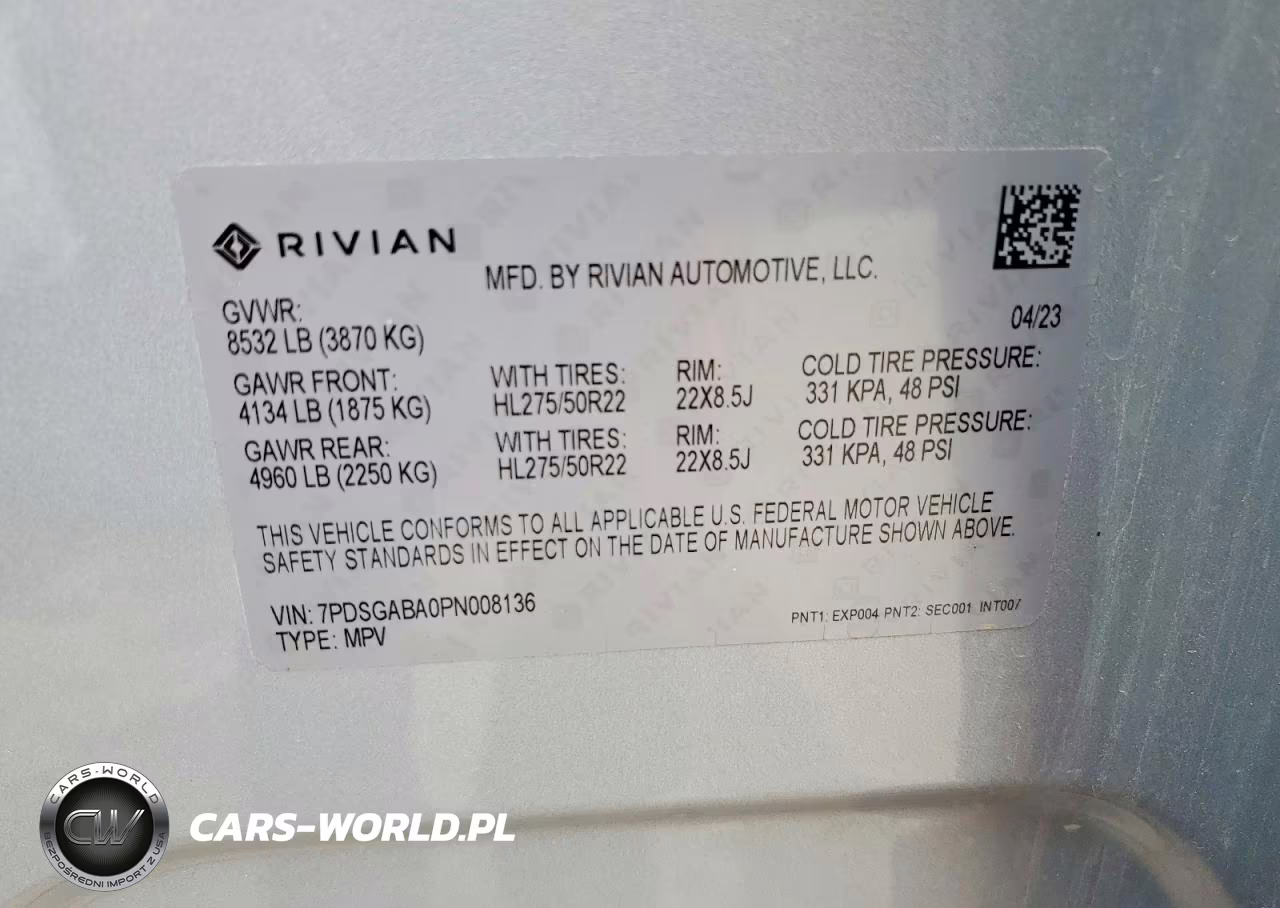 2023 Rivian R1S Adventure VIN:7PDSGABA0PN008136 - 13