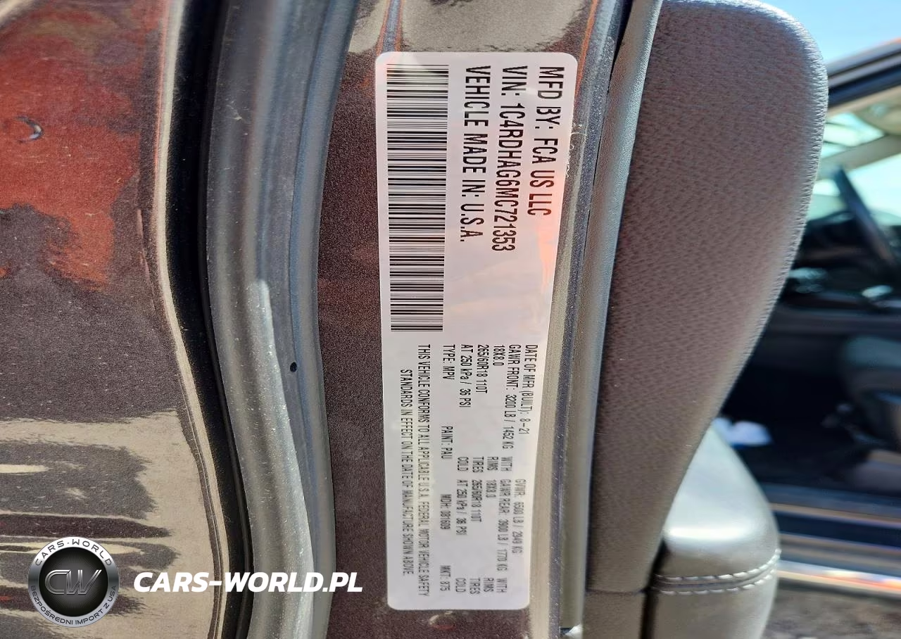 2021 Dodge Durango Sxt VIN:1C4RDHAG6MC721353 - 13