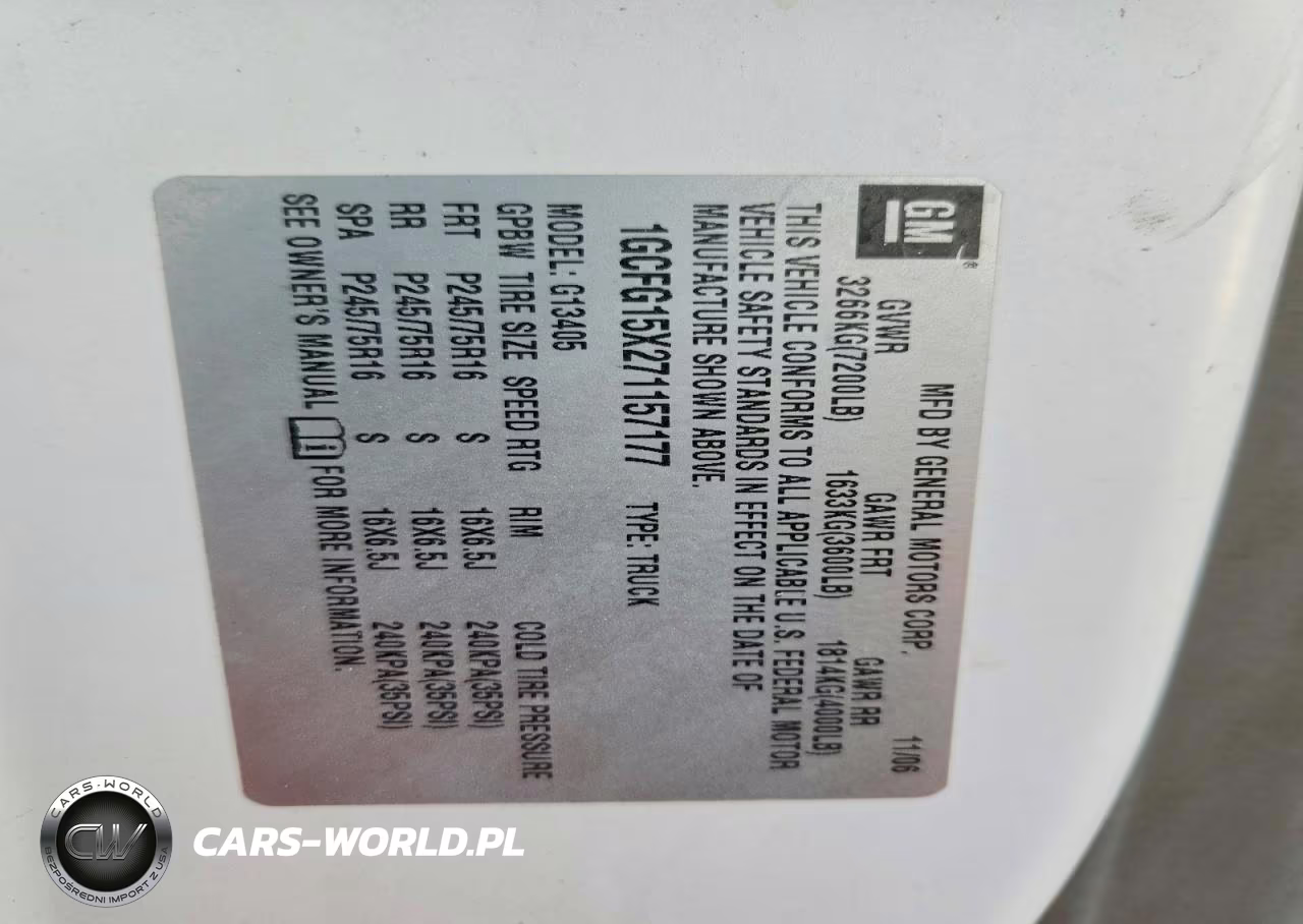 2007 Chevrolet Express 1500 Delivery Van VIN:1GCFG15X271157177 - 13