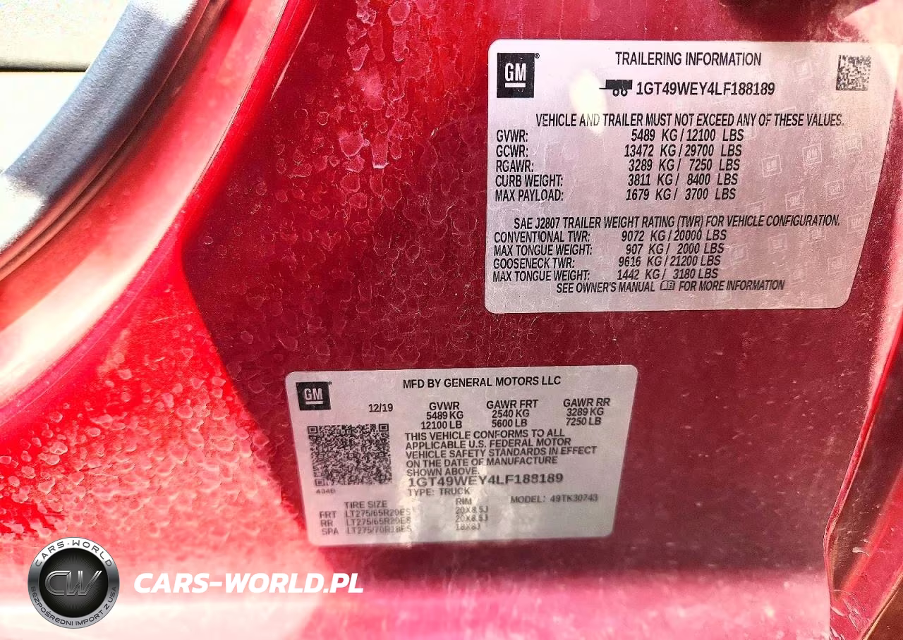 2020 GMC Sierra K3500 Denali VIN:1GT49WEY4LF188189 - 13