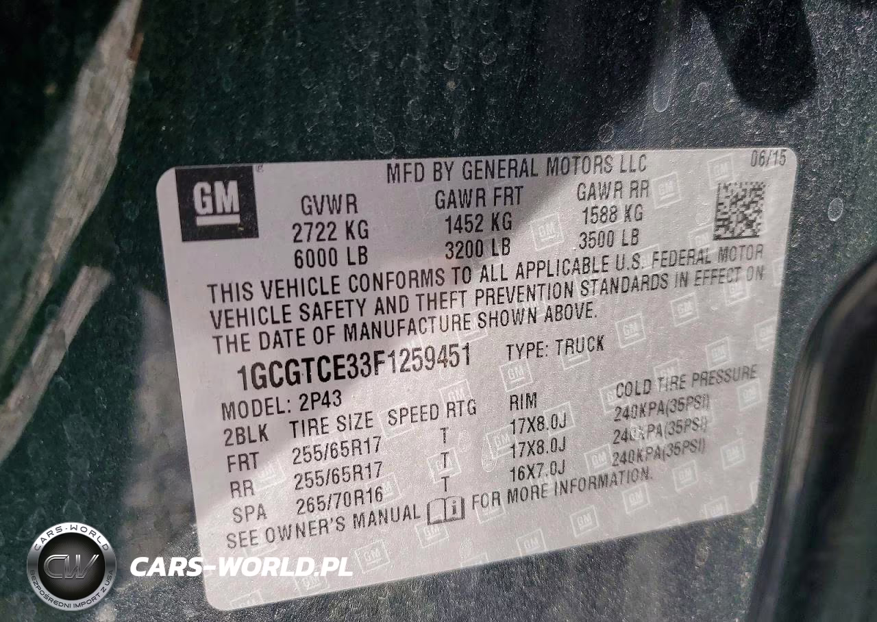2015 Chevrolet Colorado Z71 VIN:1GCGTCE33F1259451 - 13
