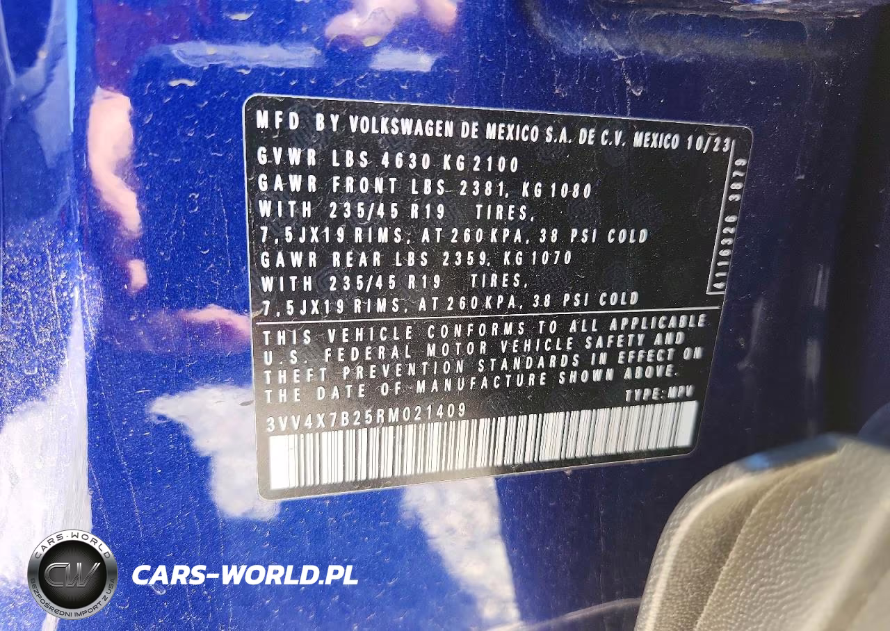 2024 Volkswagen Taos Sel VIN:3VV4X7B25RM021409 - 12