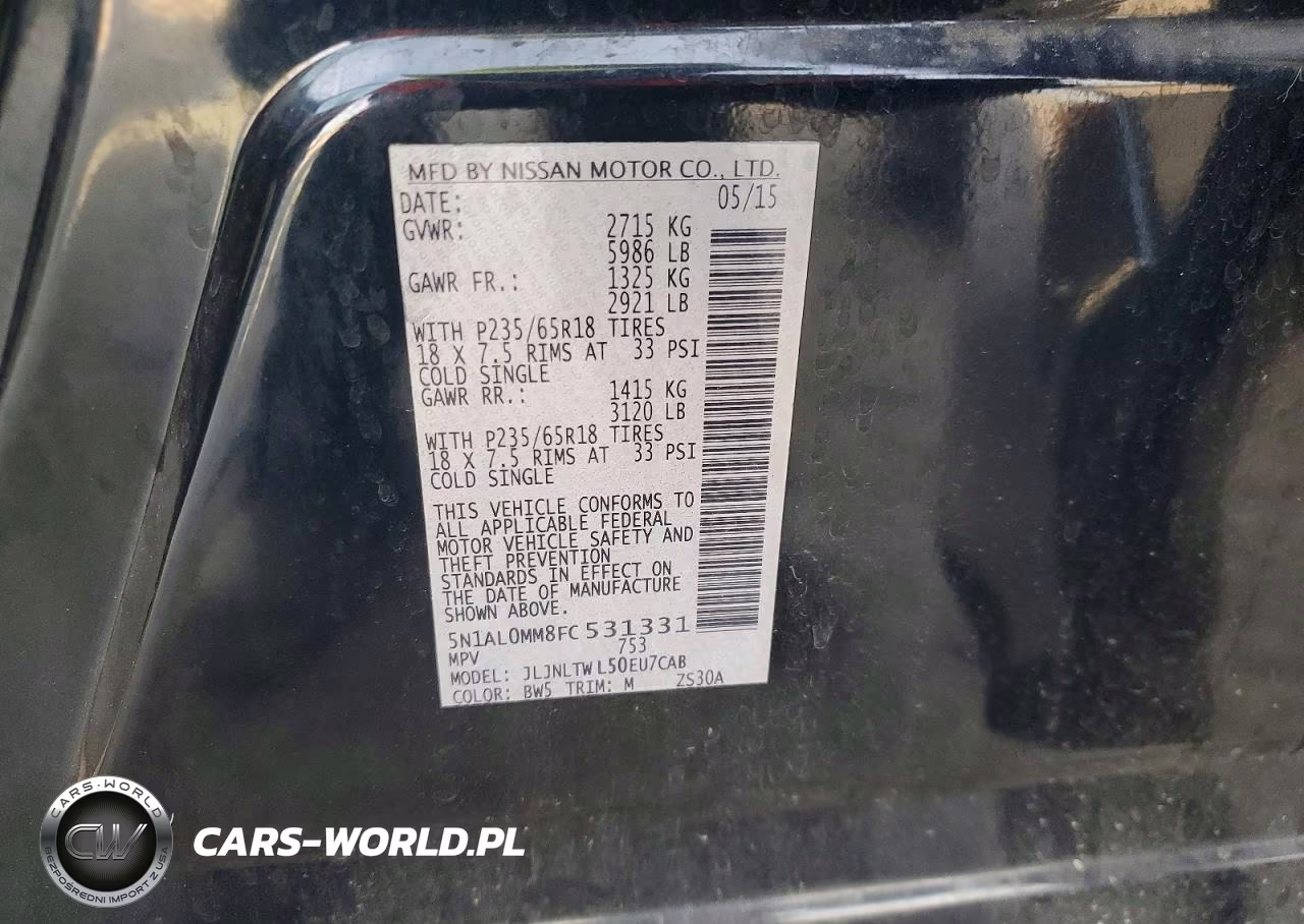 2015 Infiniti Qx60 Base VIN:5N1AL0MM8FC531331 - 14