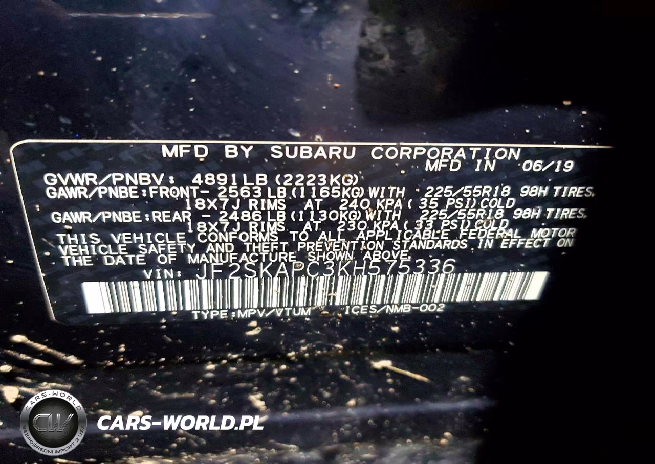 2019 Subaru Forester Sport VIN:JF2SKAPC3KH575336 - 13