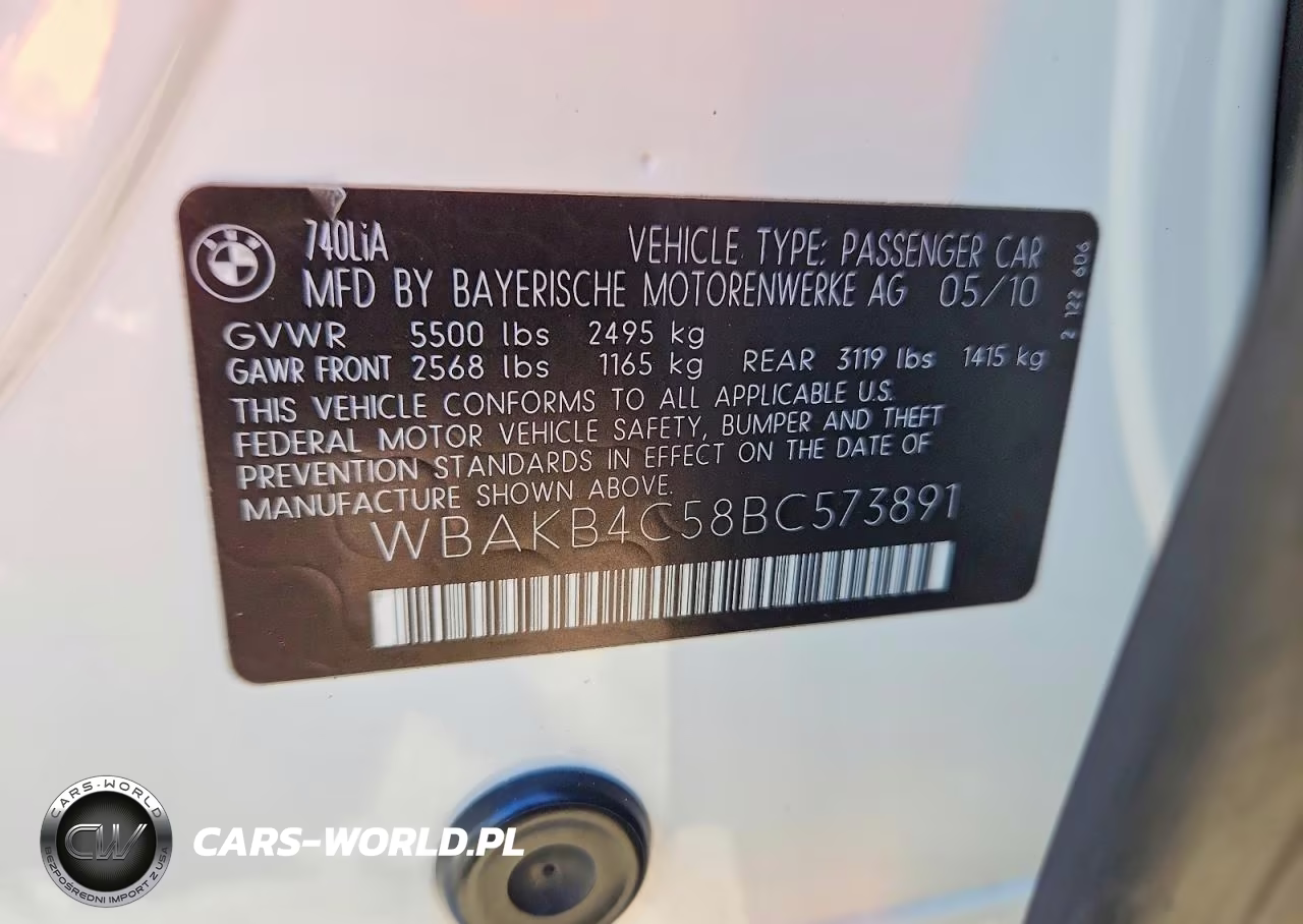 2011 BMW 740 Li VIN:WBAKB4C58BC573891 - 12