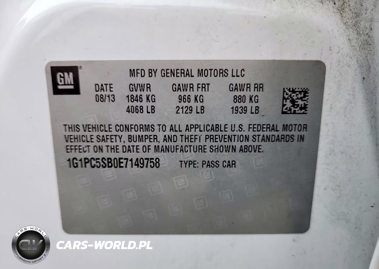 2014 Chevrolet Cruze Lt VIN:1G1PC5SB0E7149758 - 12