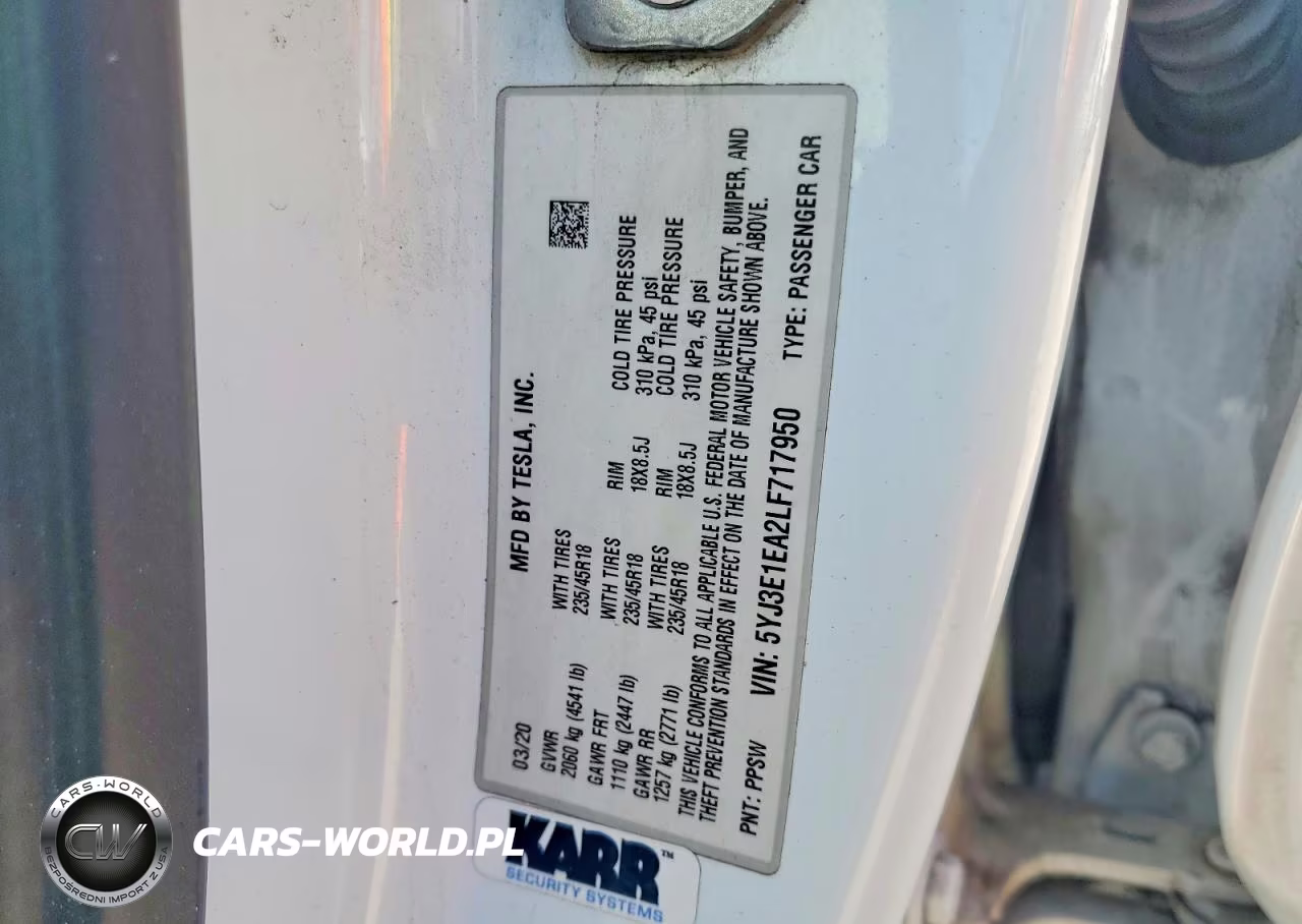 2020 Tesla Model 3 VIN:5YJ3E1EA2LF717950 - 12