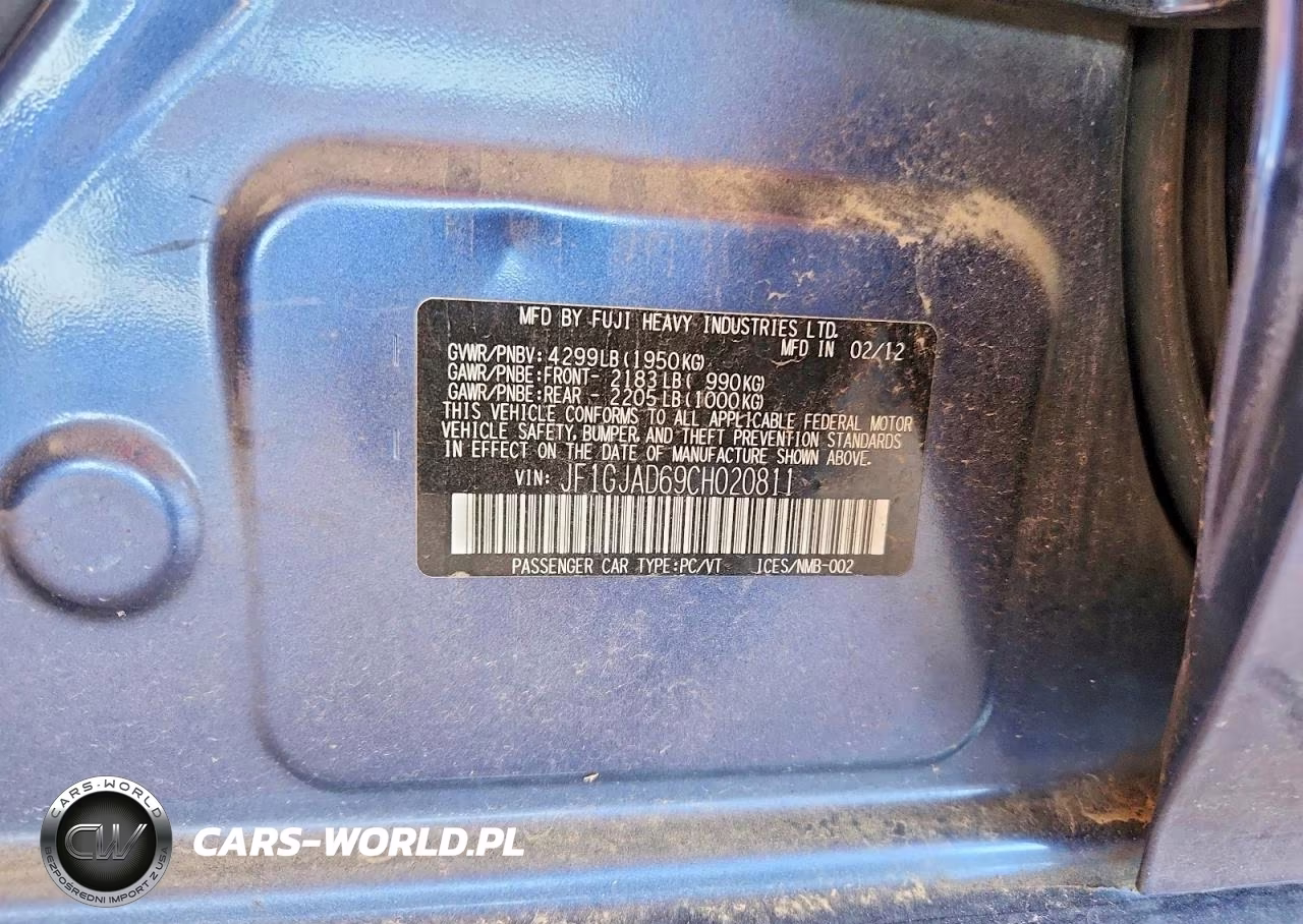 2012 Subaru Impreza Premium VIN:JF1GJAD69CH020811 - 12