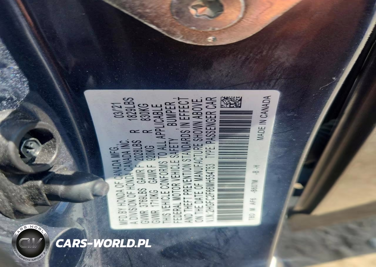 2021 Honda Civic Lx VIN:2HGFC2F66MH554753 - 13