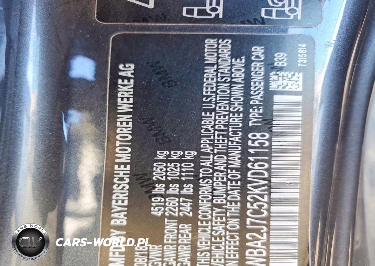 2019 BMW M240Xi VIN:WBA2J7C52KVD61158 - 12