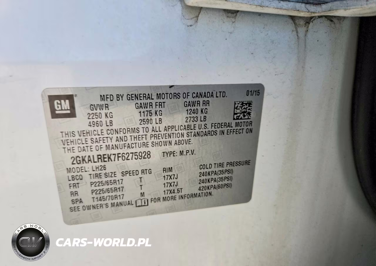 2015 GMC Terrain Sle VIN:2GKALREK7F6275928 - 13