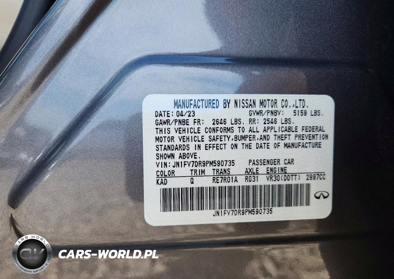 2023 Infiniti Q50 Red Sport 400 VIN:JN1FV7DR9PM590735 - 12