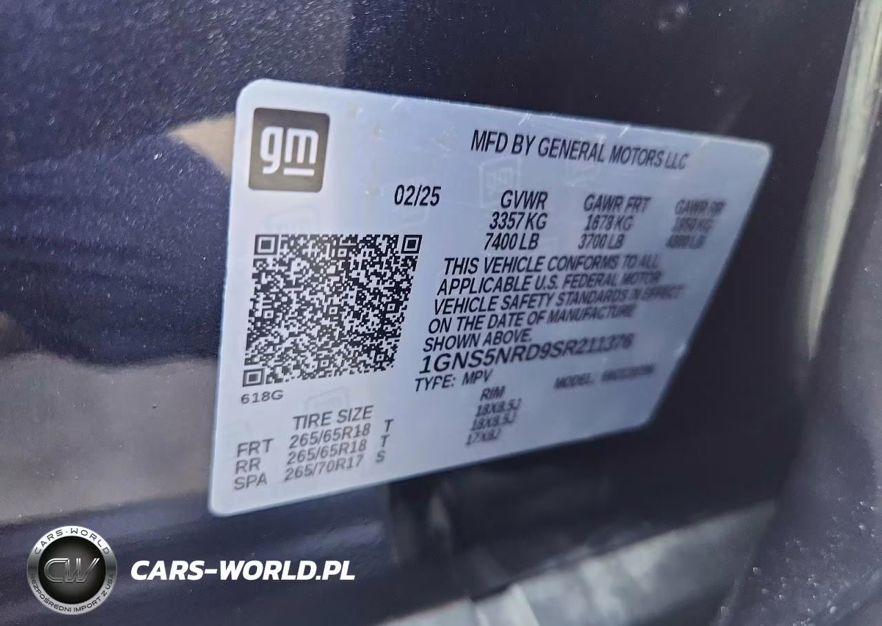 2025 Chev Tahoe VIN:1GNS5NRD9SR211376 - 13