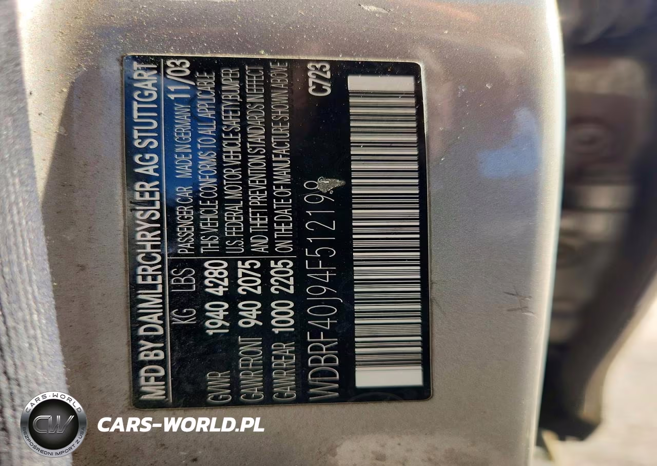 2004 Mercedes-Benz C 230K Sport Sedan VIN:WDBRF40J94F512198 - 12