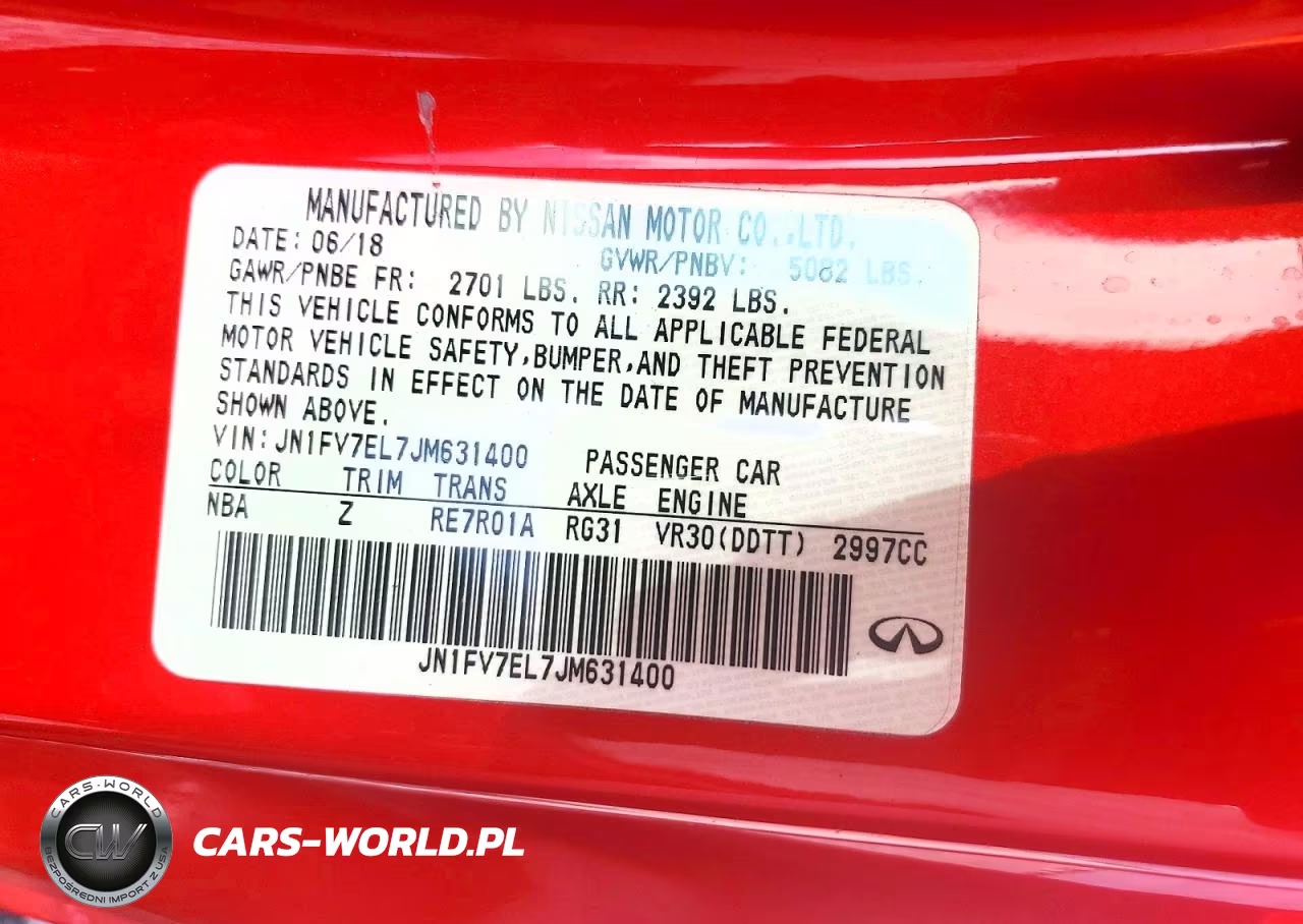 2018 Infiniti Q60 Red Sport 400 VIN:JN1FV7EL7JM631400 - 12