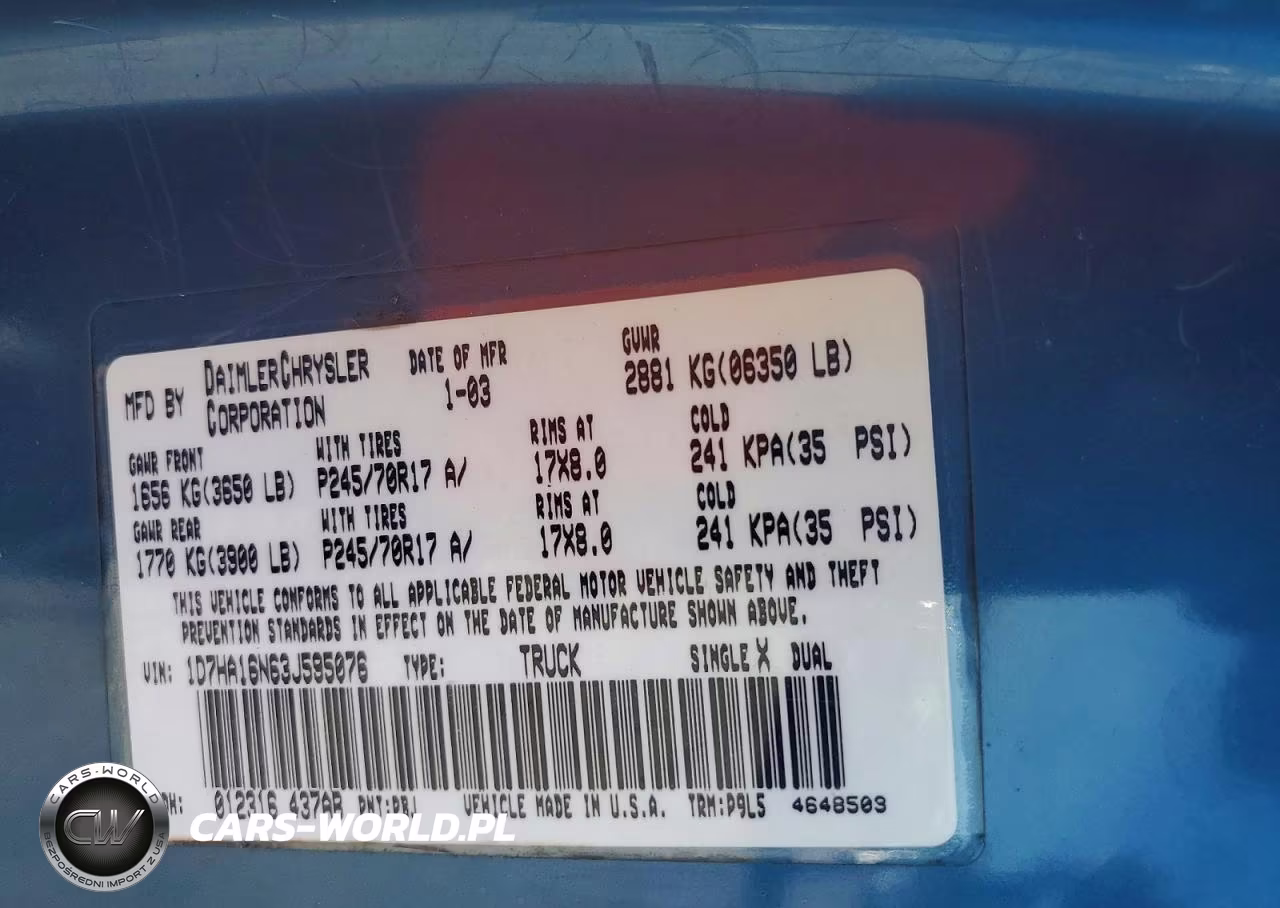 2003 Dodge Ram 1500 St VIN:1D7HA16N63J595076 - 12