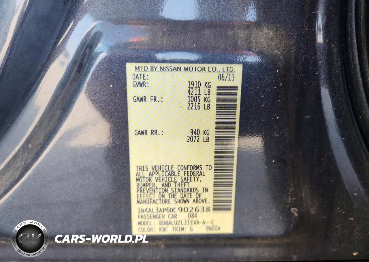 2013 Nissan Altima 2.5 VIN:1N4AL3AP6DC902638 - 12