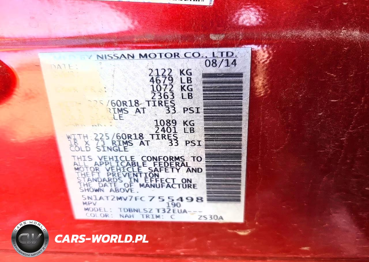 2015 Nissan Rogue Sl VIN:5N1AT2MV7FC755498 - 12