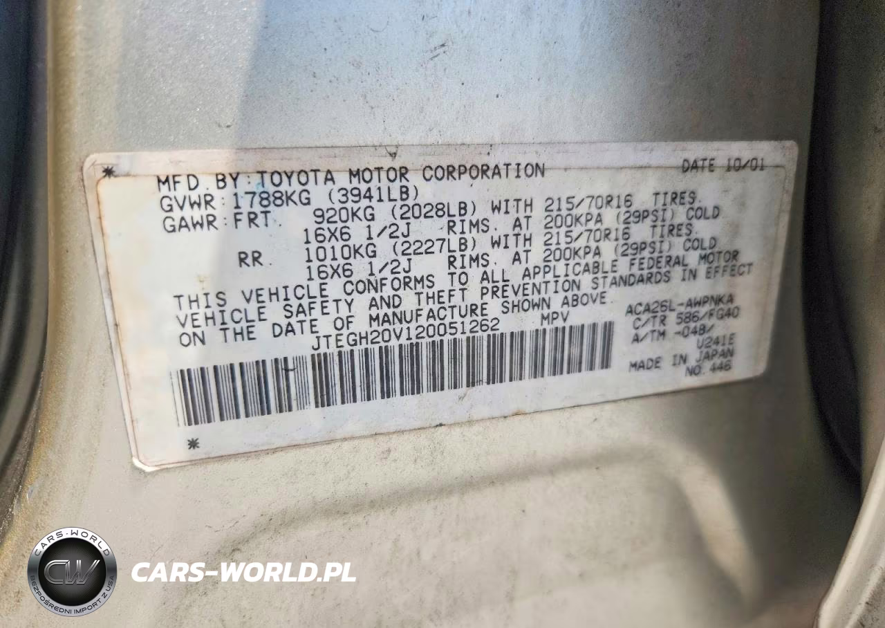 2002 Toyota Rav4 Base VIN:JTEGH20V120051262 - 14