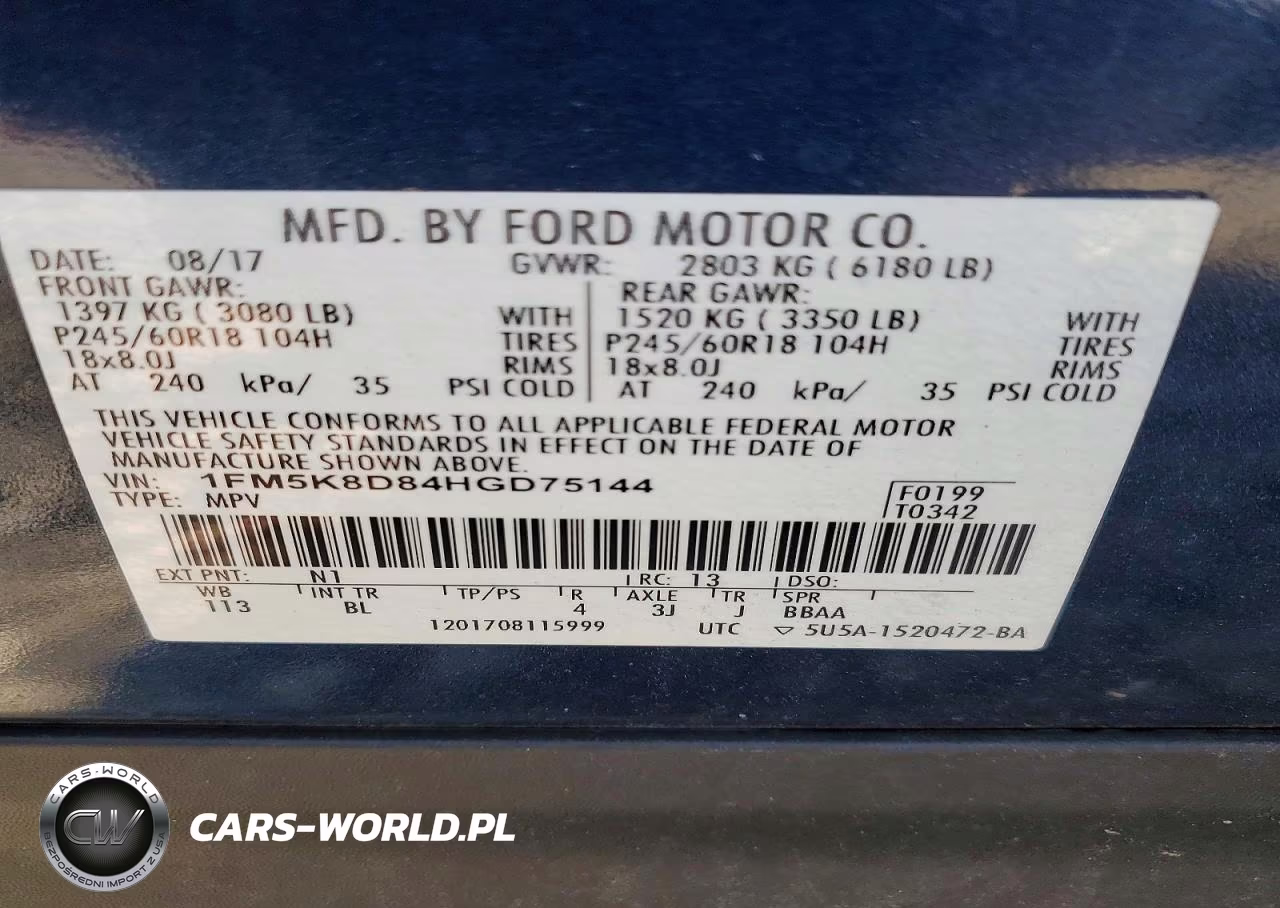 2017 Ford Explorer Xlt VIN:1FM5K8D84HGD75144 - 14