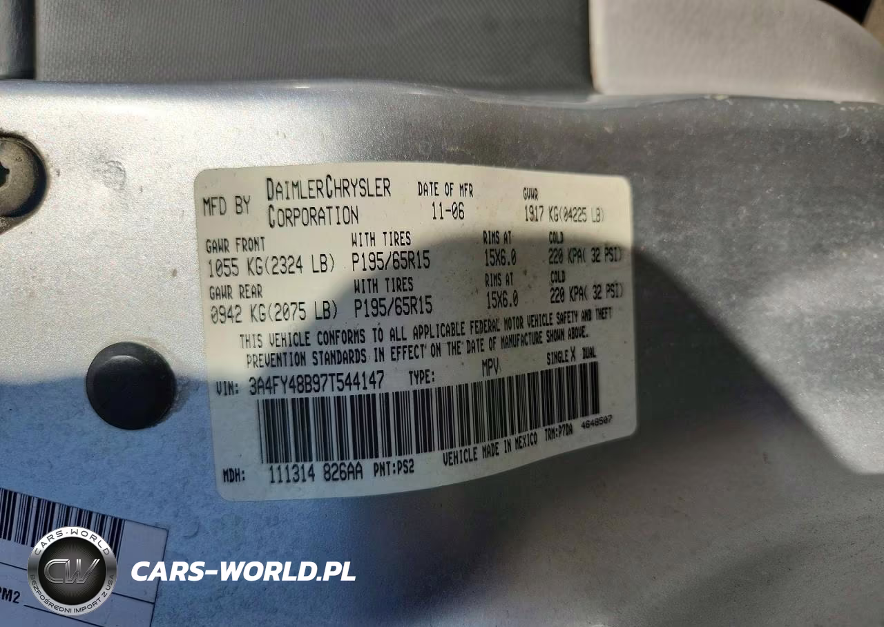 2007 Chrysler Pt Cruiser VIN:3A4FY48B97T544147 - 12