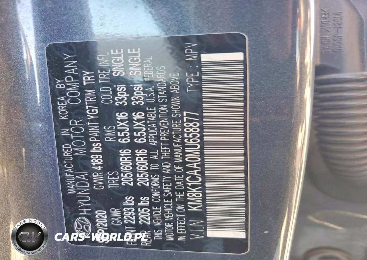 2021 Hyundai Kona Se VIN:KM8K1CAA0MU658877 - 13