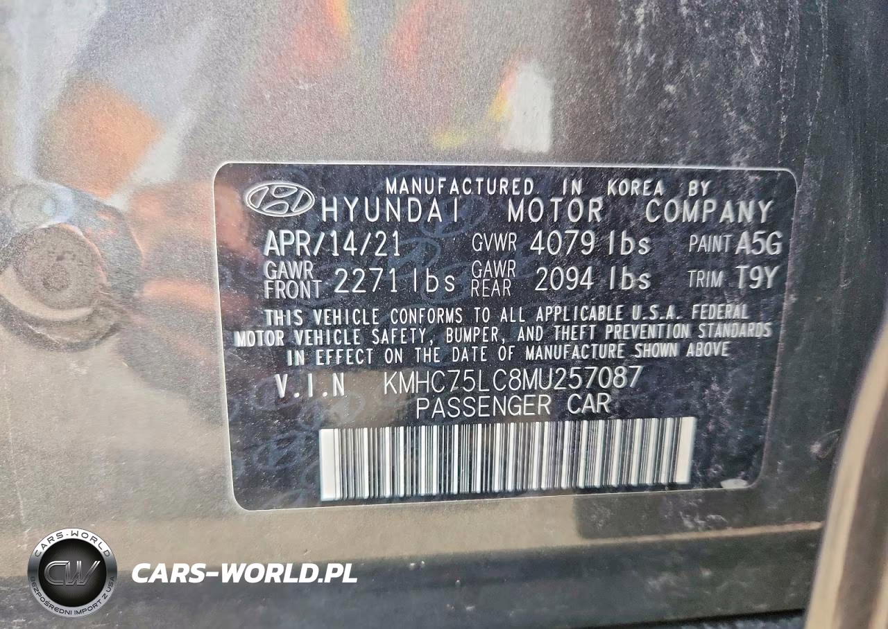 2021 Hyundai Ioniq Se VIN:KMHC75LC8MU257087 - 12