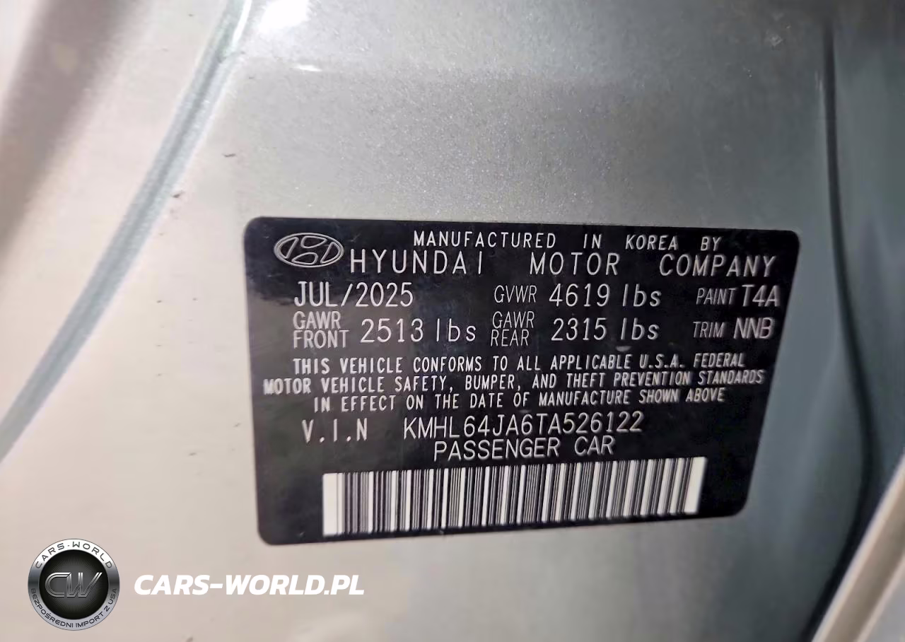 2026 Hyundai Sonata Sel Sport VIN:KMHL64JA6TA526122 - 13