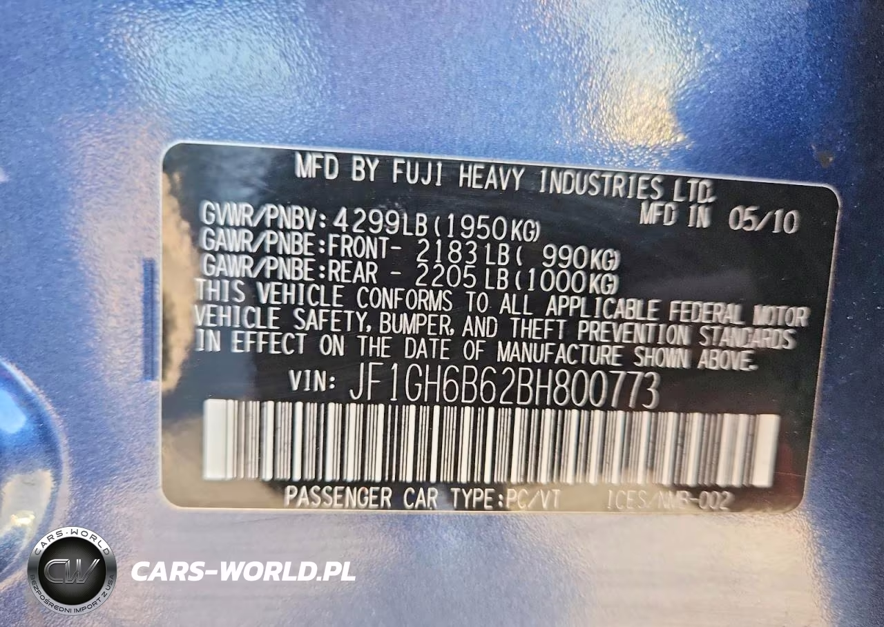 2011 Subaru Impreza 2.5I Premium VIN:JF1GH6B62BH800773 - 12