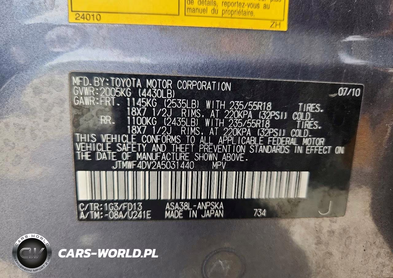 2010 Toyota Rav4 Sport VIN:JTMWF4DV2A5031440 - 13