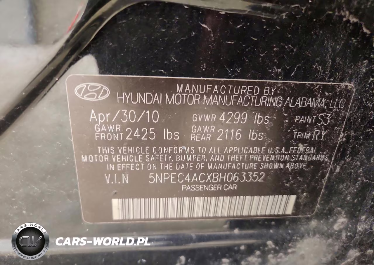 2011 Hyundai Sonata Se VIN:5NPEC4ACXBH063352 - 12