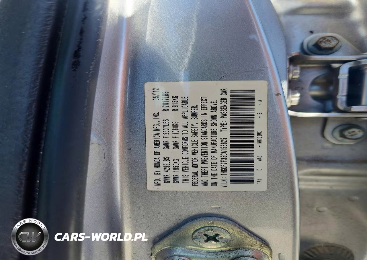 2012 Honda Accord Lx VIN:1HGCP2F35CA158825 - 12