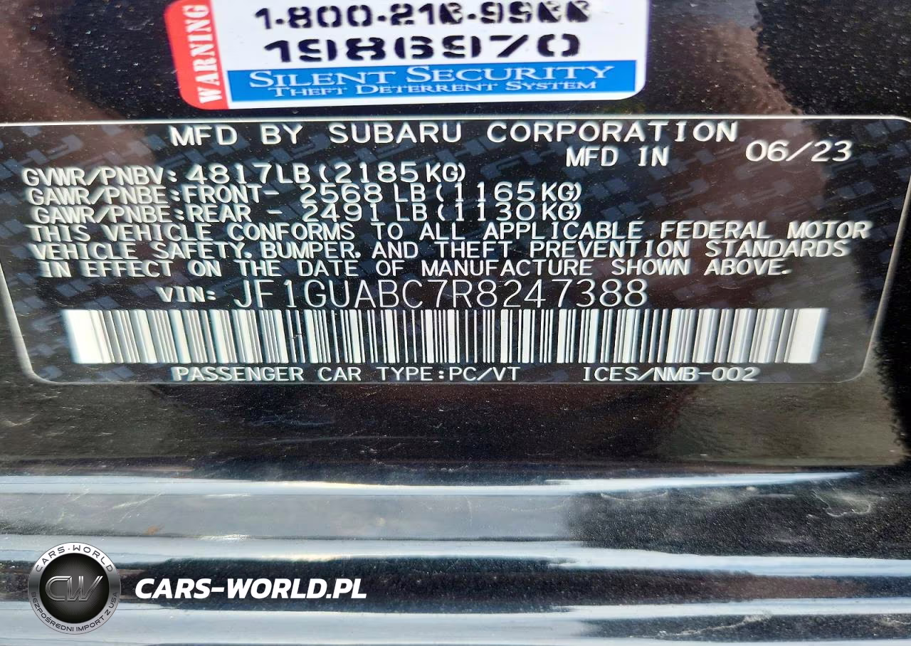 2024 Subaru Impreza VIN:JF1GUABC7R8247388 - 13