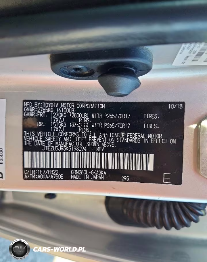 2019 Toyota 4Runner Sr5 VIN:JTEZU5JR3K5198094 - 13