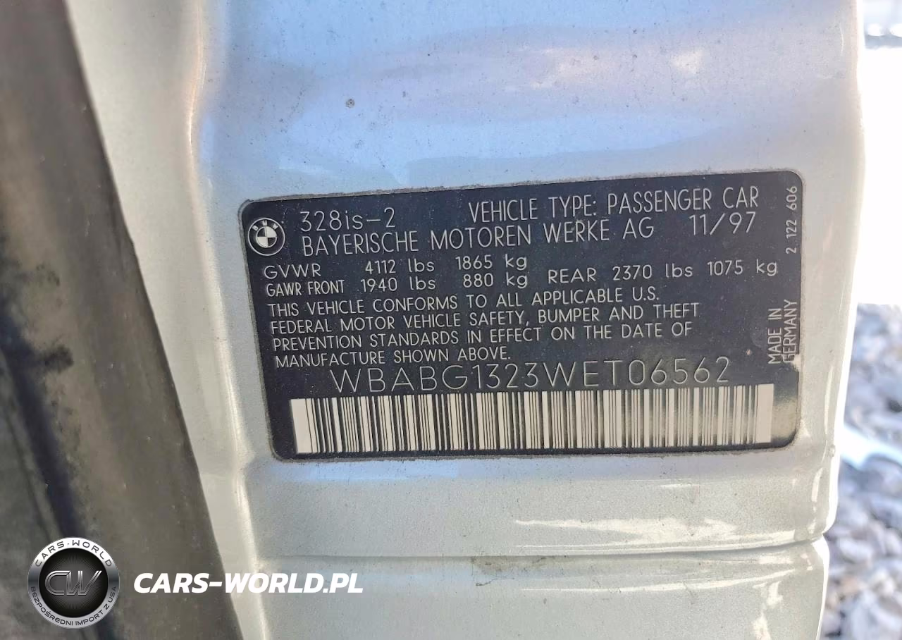 1998 BMW 328 Is VIN:WBABG1323WET06562 - 12
