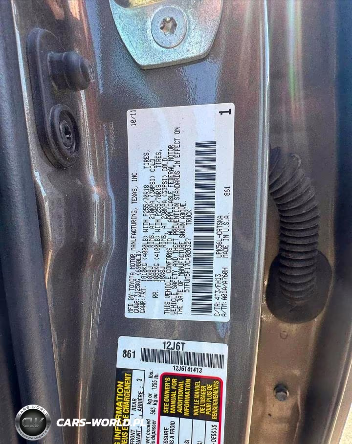 2012 Toyota Tundra Double Cab Sr5 VIN:5TFUM5F17CX028327 - 10