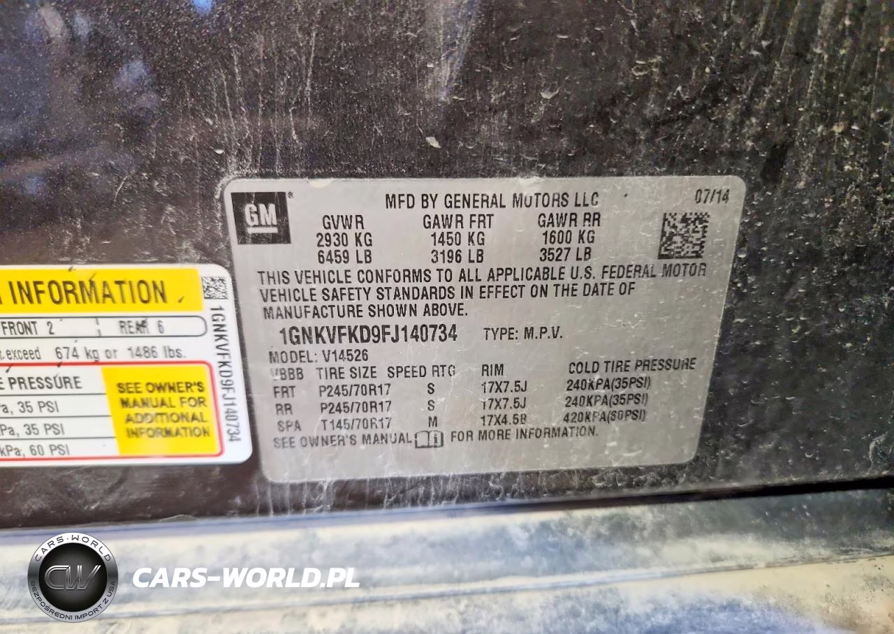 2015 Chevrolet Traverse Ls VIN:1GNKVFKD9FJ140734 - 13