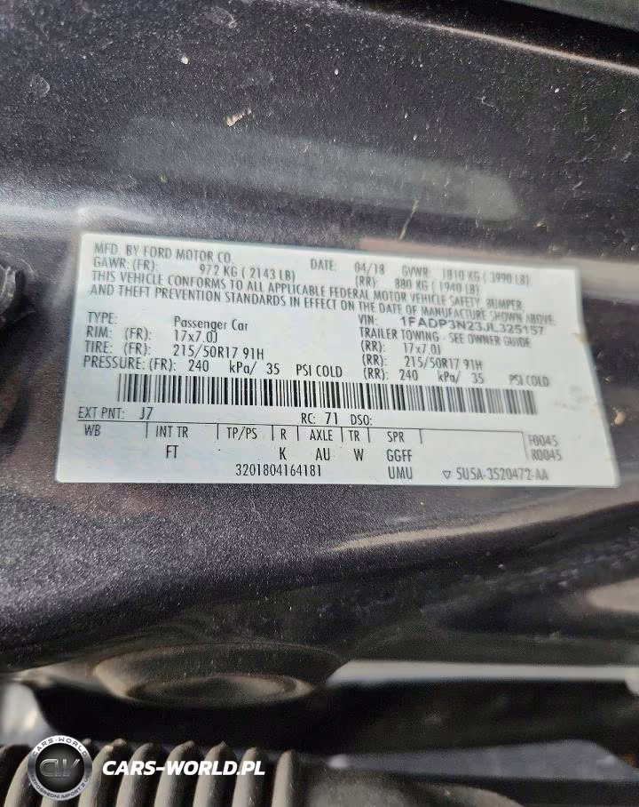 2018 Ford Focus Titanium VIN:1FADP3N23JL325157 - 12