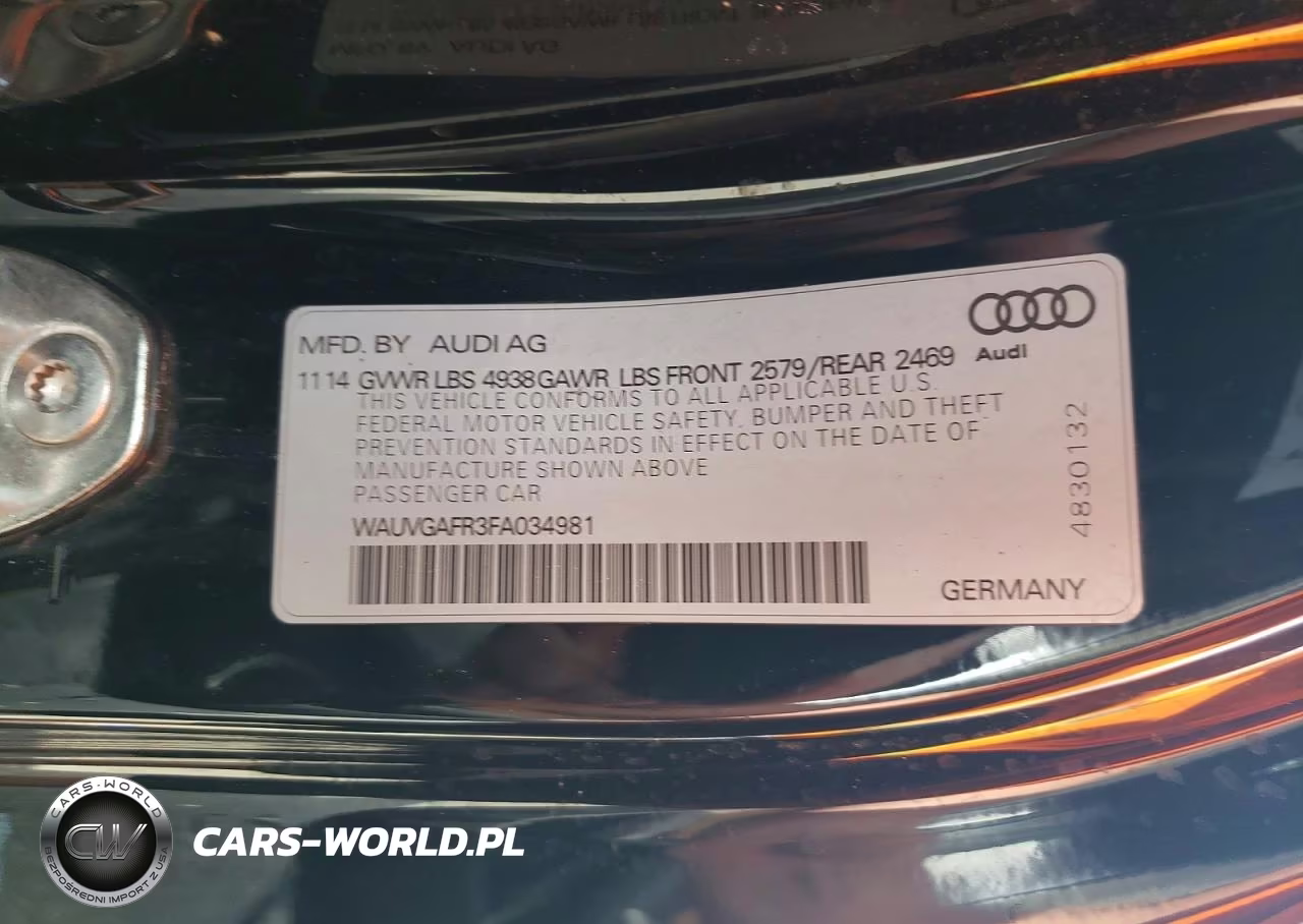 2015 Audi S5 Prestige VIN:WAUVGAFR3FA034981 - 13