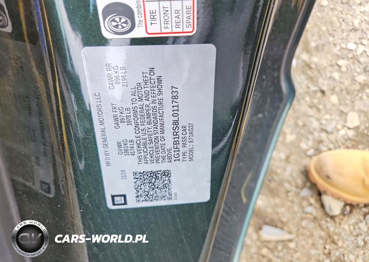 2020 Chevrolet Camaro Ls VIN:1G1FB1RS8L0117837 - 12