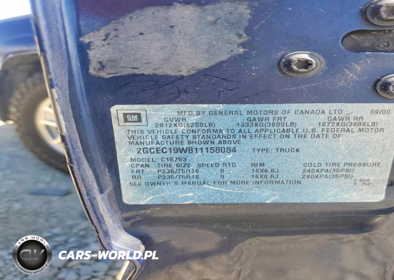 2001 Chevrolet Silverado C1500 VIN:2GCEC19W811158084 - 12