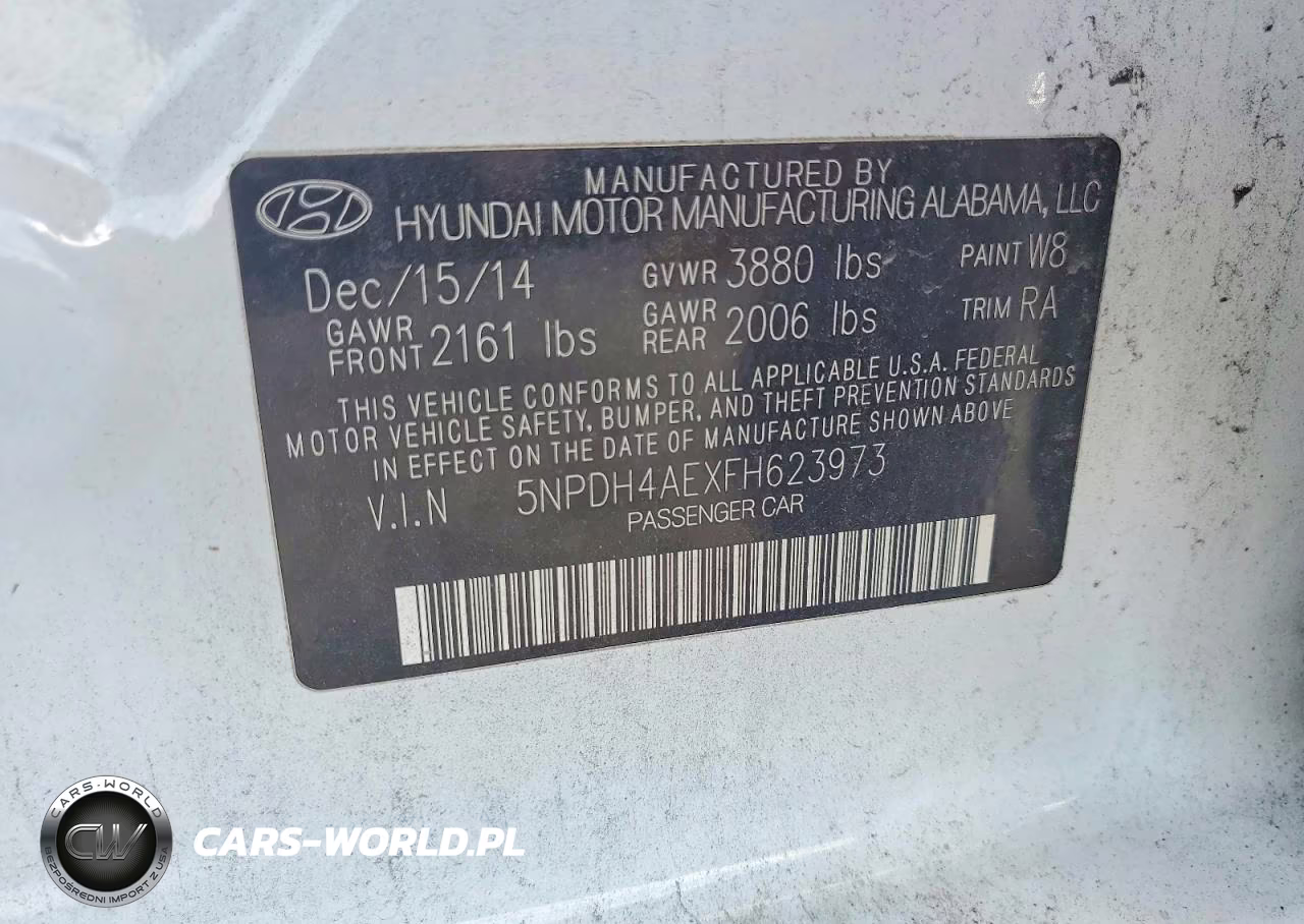 2015 Hyundai Elantra Se VIN:5NPDH4AEXFH623973 - 12