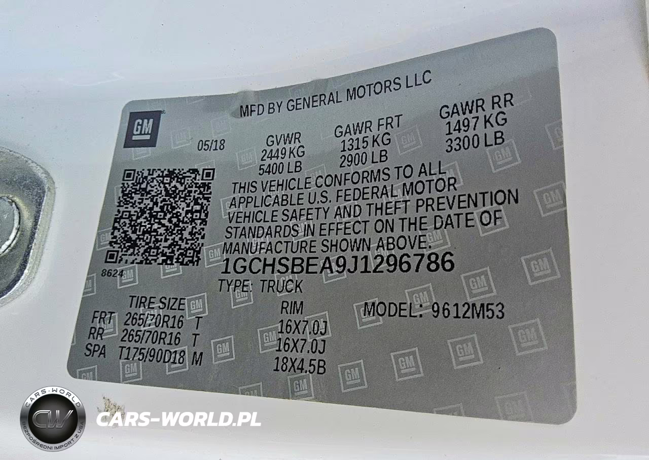 2018 Chevrolet Colorado VIN:1GCHSBEA9J1296786 - 12