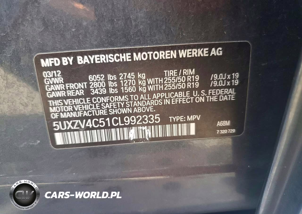 2012 BMW X5 xDrive35I VIN:5UXZV4C51CL992335 - 13