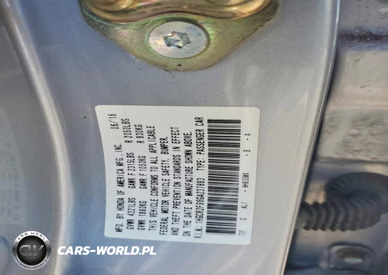 2016 Honda Accord Exl VIN:1HGCR2F96GA237893 - 12
