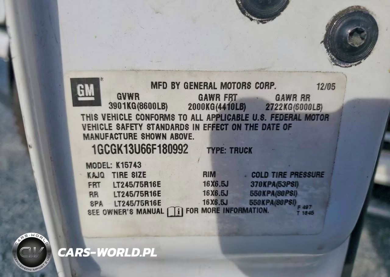2006 Chevrolet Silverado K1500 Heavy Duty VIN:1GCGK13U66F180992 - 12