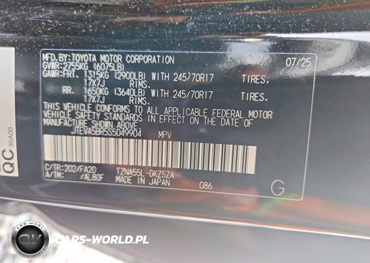 2025 Toyota 4Runner Sr5 VIN:JTEVA5BR5S5049904 - 12