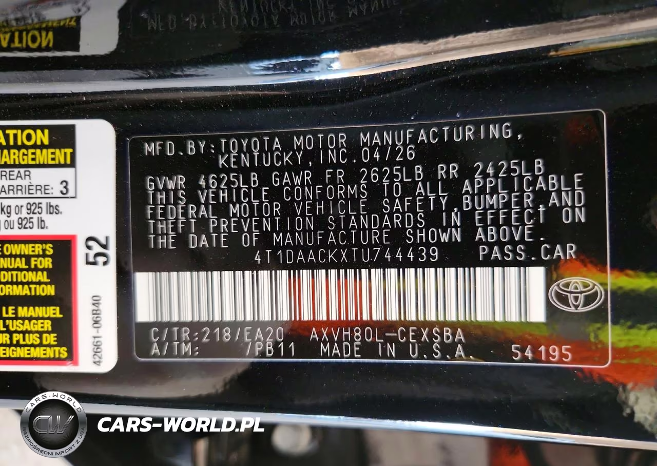 2026 Toyota Camry Se VIN:4T1DAACKXTU744439 - 12